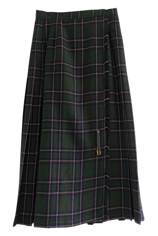 Pleated tartan skirt