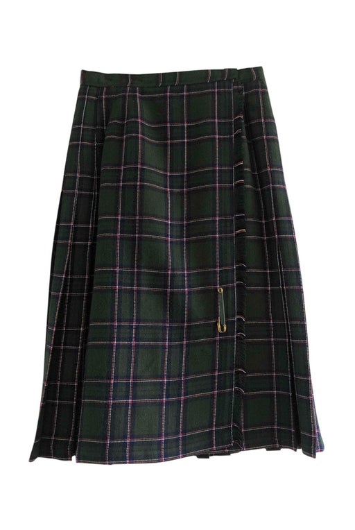 Pleated tartan skirt