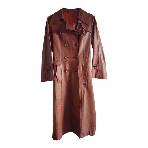 Leather trench coat
