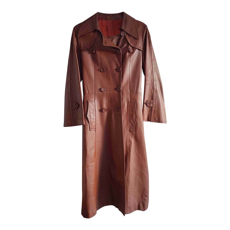 Leather trench coat