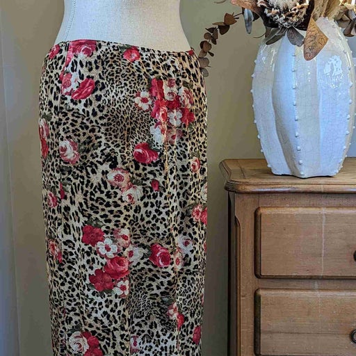Floral leopard skirt