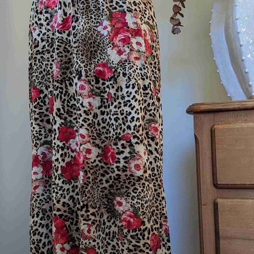 Floral leopard skirt