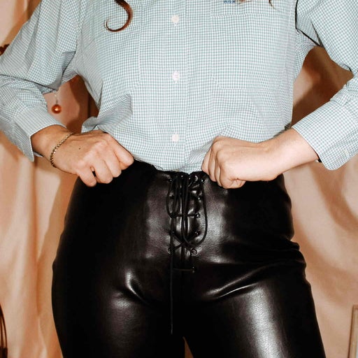 Faux leather pants