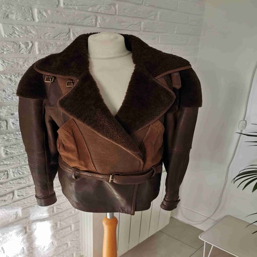 Manteau en cuir et daim 