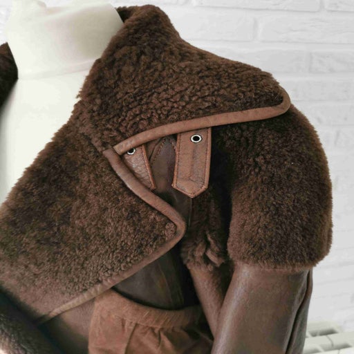 Manteau en cuir et daim 