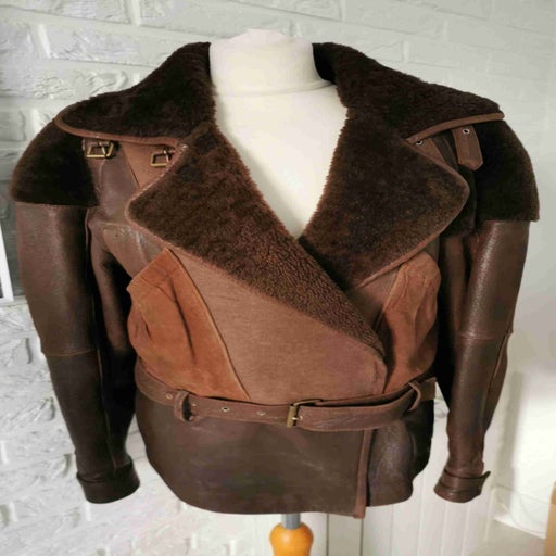 Manteau en cuir et daim 
