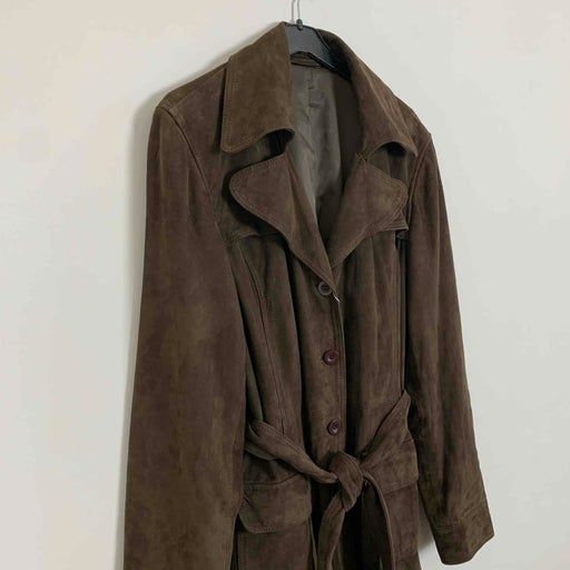 Leather trench coat