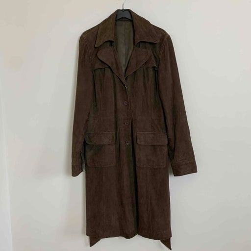 Leather trench coat