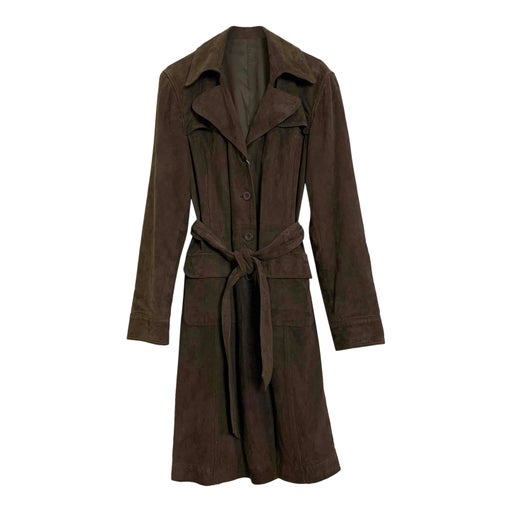 Leather trench coat