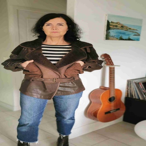 Manteau en cuir et daim 
