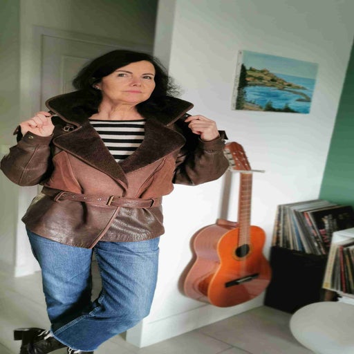 Manteau en cuir et daim 