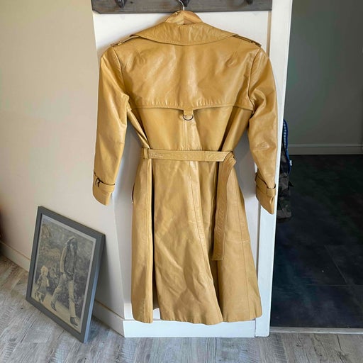 Leather trench coat