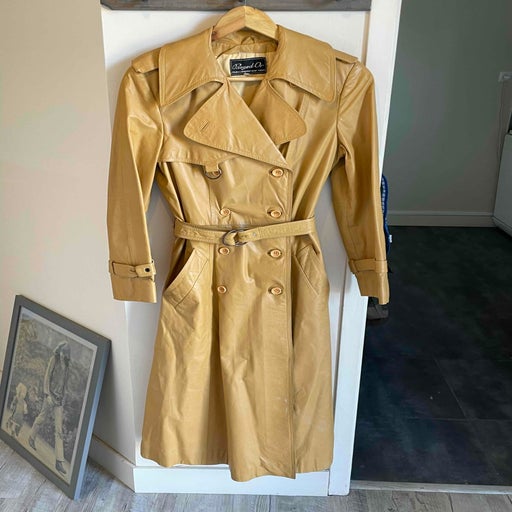 Leather trench coat