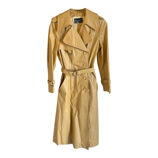 Leather trench coat
