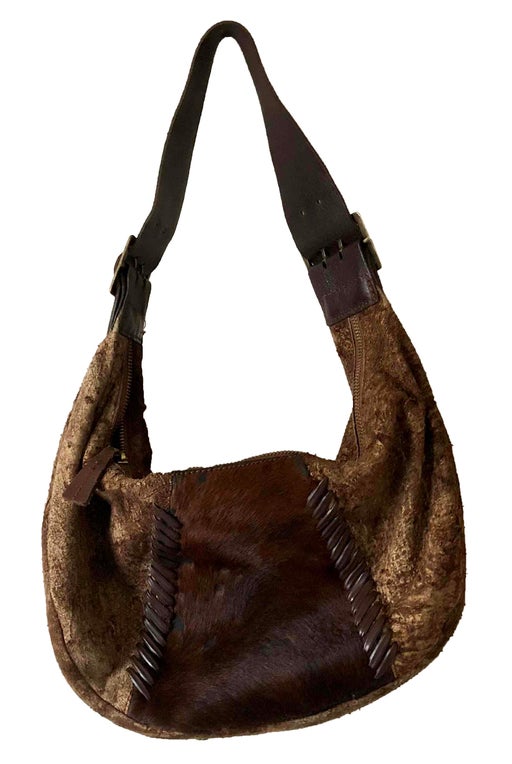 Suede and fur bag