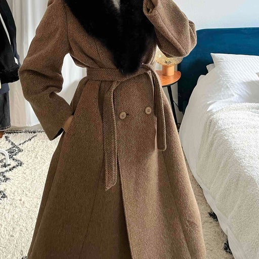 Manteau long en laine 
