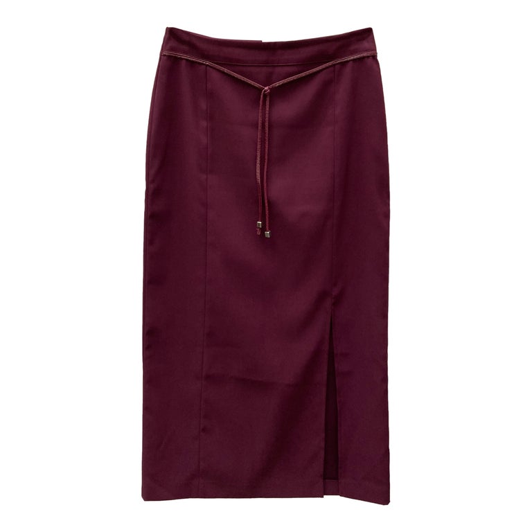 Jupe midi aubergine