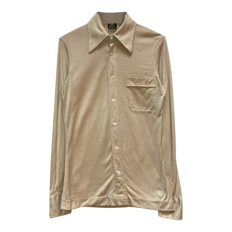 Chemise beige satinée