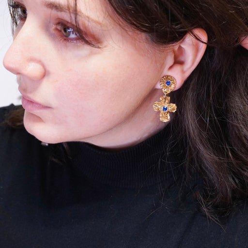 Boucles d'oreilles clips dorées 