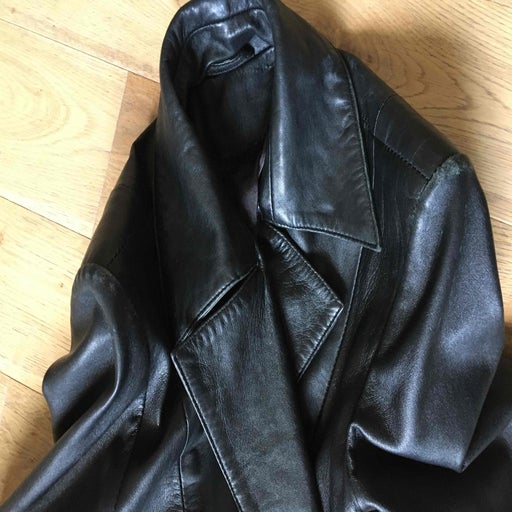 Leather trench coat