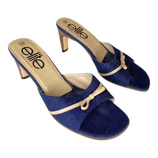 Denim mules