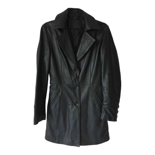 Leather trench coat