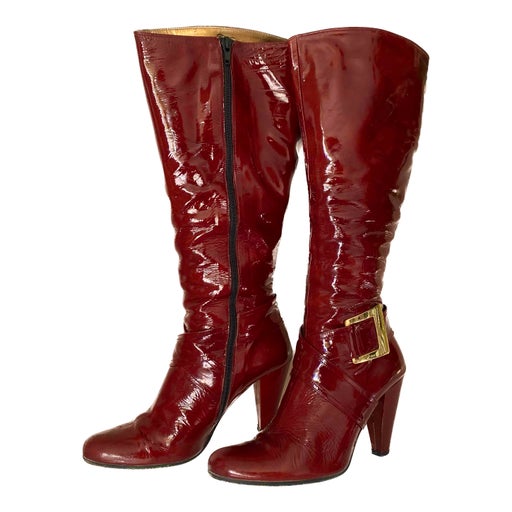 Patent leather boots
