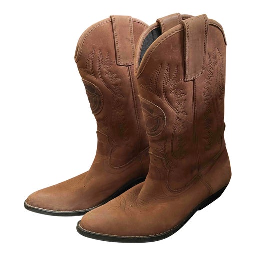 Suede cowboy boots
