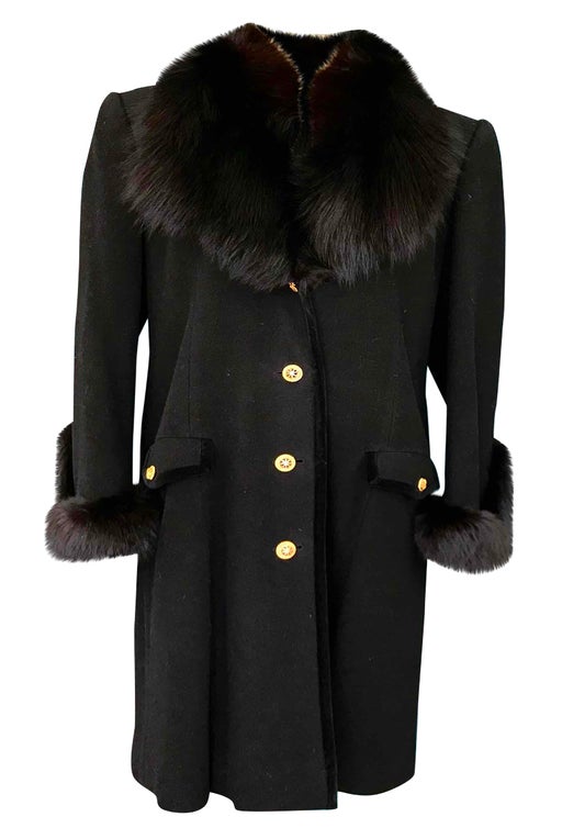 Wool and fur coat