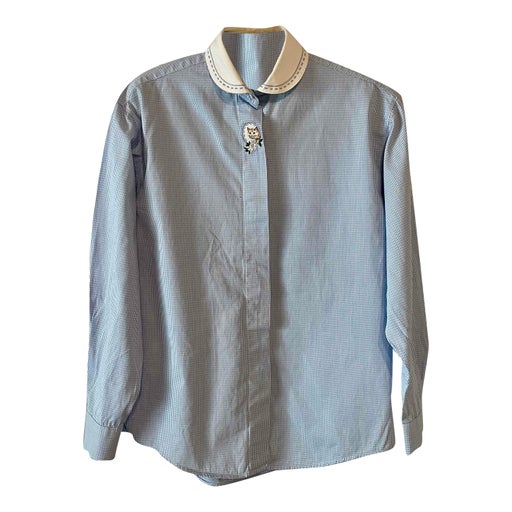 Embroidered gingham shirt