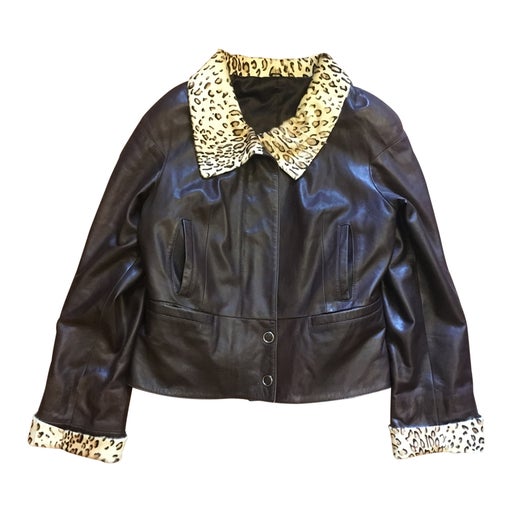 Leather and leopard jacket