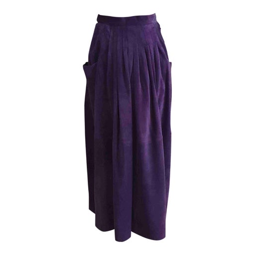 Long suede skirt