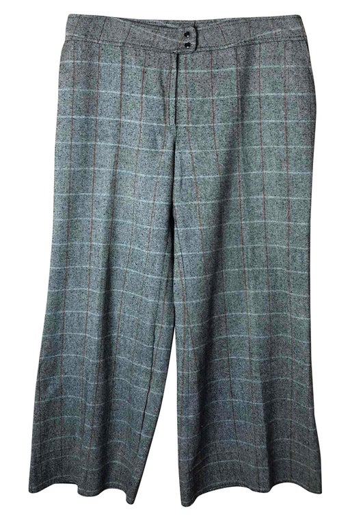 Checked flare pants