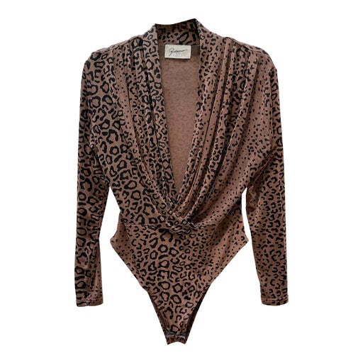 Leopard satin bodysuit
