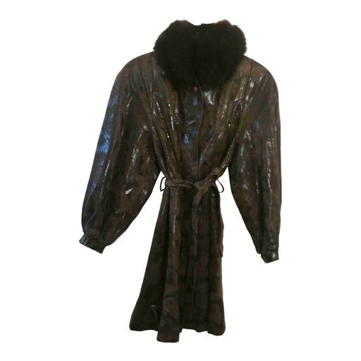 Leather and fur coat