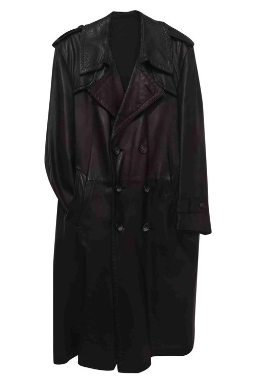 Leather trench coat