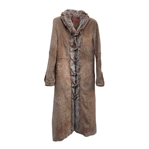 Lined leather coat