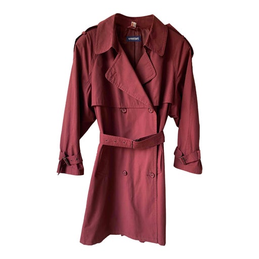 Burgundy trench coat