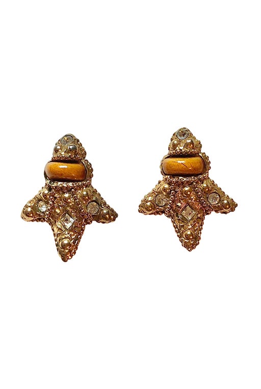 Golden clip earrings