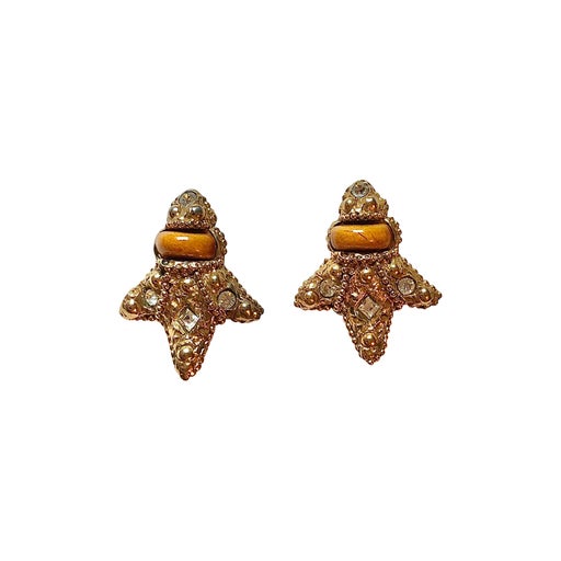 Golden clip earrings