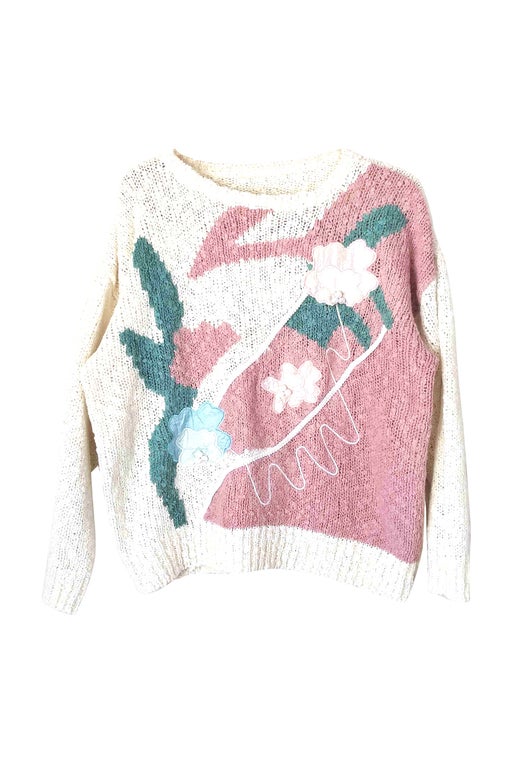 Floral embroidered jumper