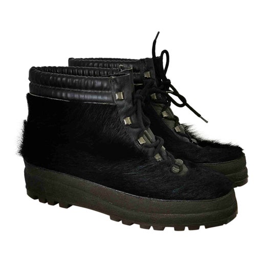 Bottines en fourrure et cuir 