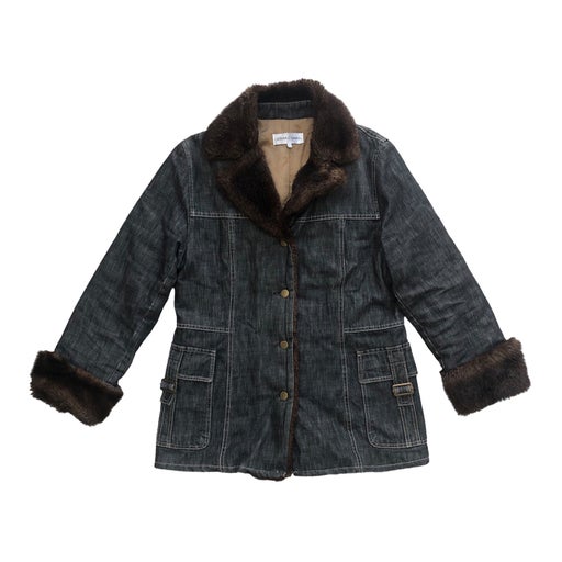 Manteau en jean fourré
