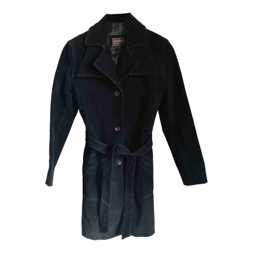 Leather trench coat