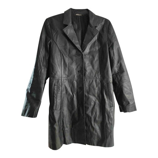 Leather trench coat