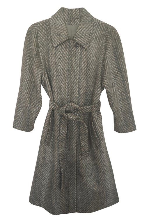 Mohair wool trench coat