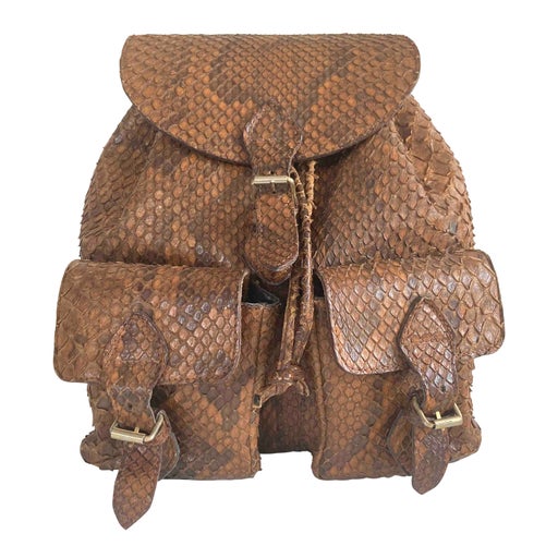 Sac à dos en cuir exotique