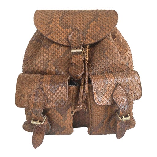 Exotic leather backpack