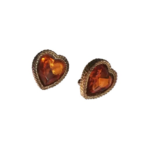 Heart clip earrings