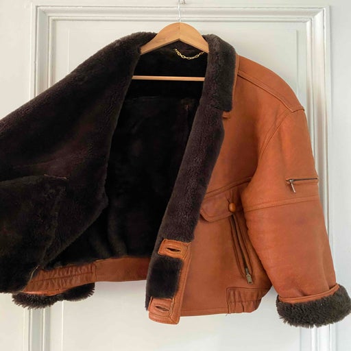 Blouson en peau lainée 